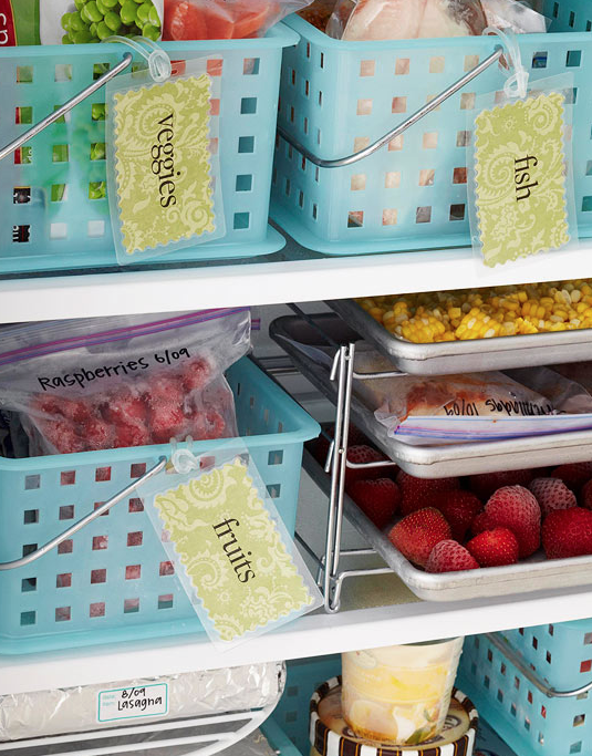 pon en el congelador cesas para separar los alimentos